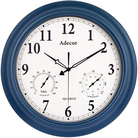 navy blue battery wall clock.